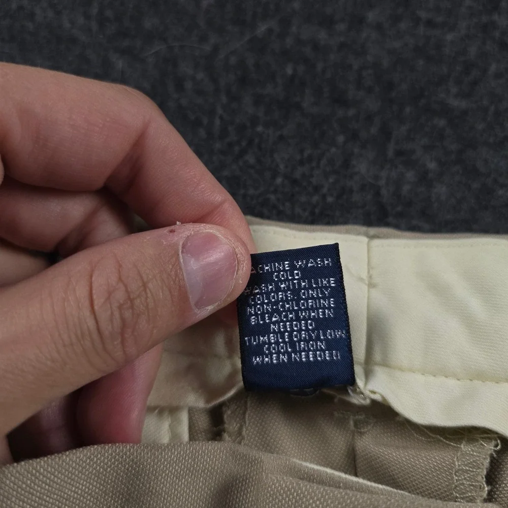 Polo Ralph Lauren Mens (Fits 32x28) Khaki Tan Pleated Pants Chino Trousers 32x30